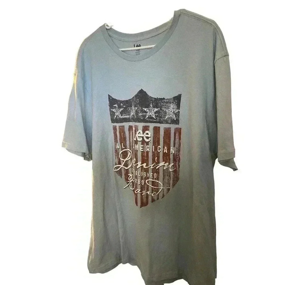 lee premium select size xl light blue shirt with graphics on front nwt - Picture 1 of 2